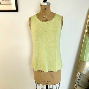 Eileen Fisher Women’s Vintage Silk Cashmere Lime Green Sleeveless Top Sz M
